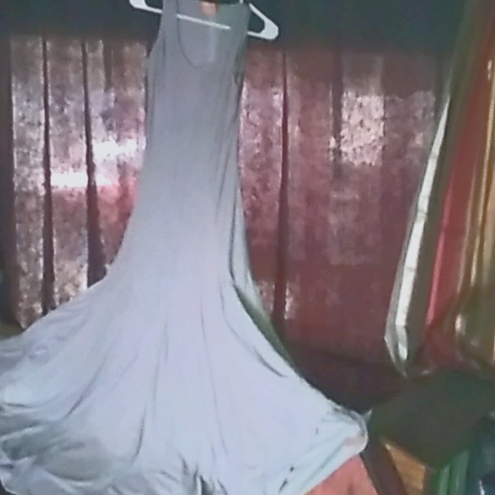 Gray long flowing tank top dress